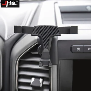 jho carbon grain detail gravity air vent mobile phone holder mount for ford f150 raptor 2015 2020 2019 2018 2017 car accessories free global shipping