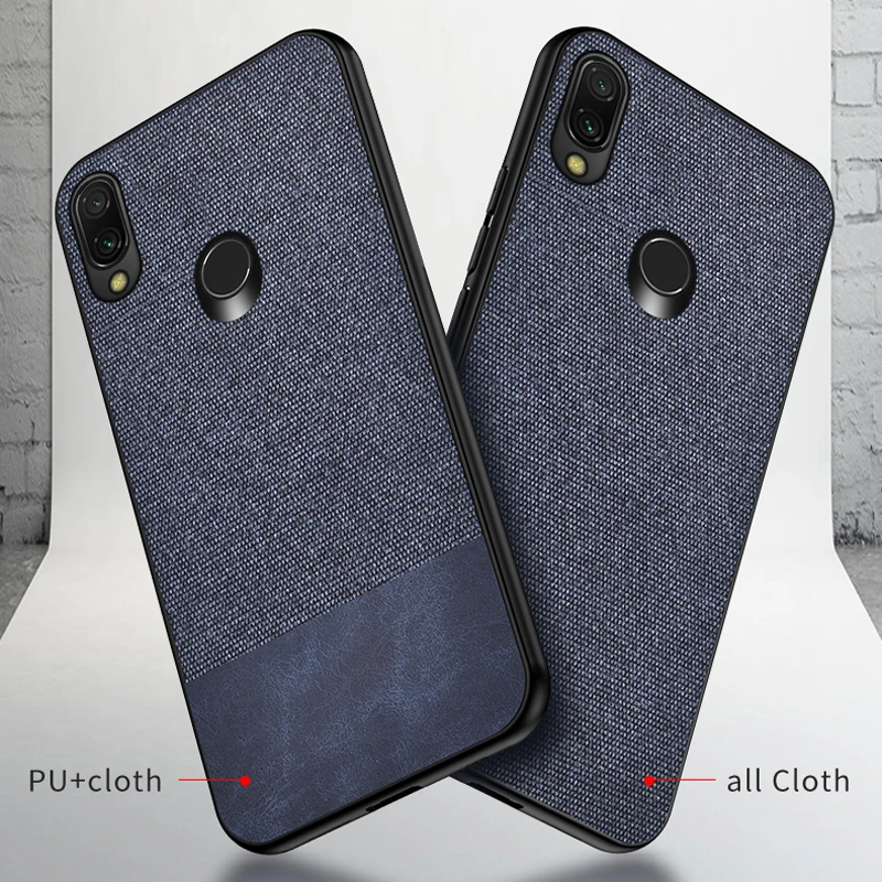 Тканевый кожаный чехол в стиле ретро для Xiaomi Redmi Note 7 Pro тонкий задней панели