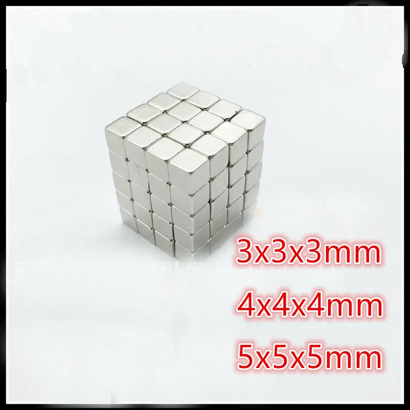 5/10/50 шт./лот магнит 3x3x3 4x4x4 5x5x5 N35 Сильный квадратный NdFeB редкоземельный 3*3*3 4*4*4 5*5*5