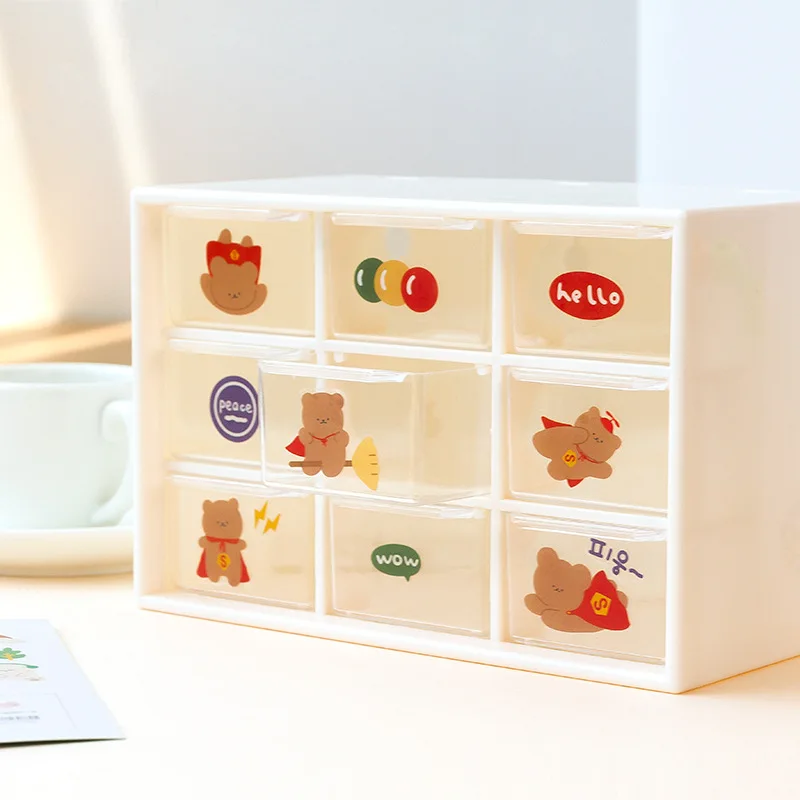 Высококачественный милый мультяшный медведь из серии украшение наклейки ПВХ