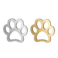 5pcslot stainless steel hollow animal footprint charm hollow diy jewelry making lovely bear dog pet paw charms jewelry findings