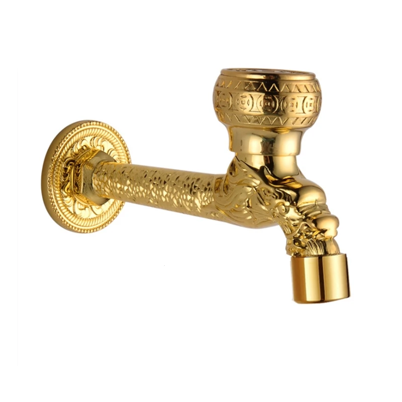 Luxury Total Brass Art Carved High Quality Gold Finished washing Machine Faucet Mixer Basin Sink Tap | Обустройство дома