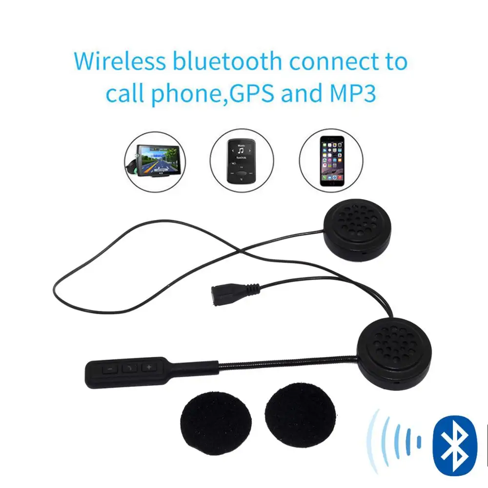 Мото шлем Bluetooth 5,0 Гарнитура Анти-помехи для мотоциклетного шлема езда домофон мото Hands Free наушники MP3 колонки