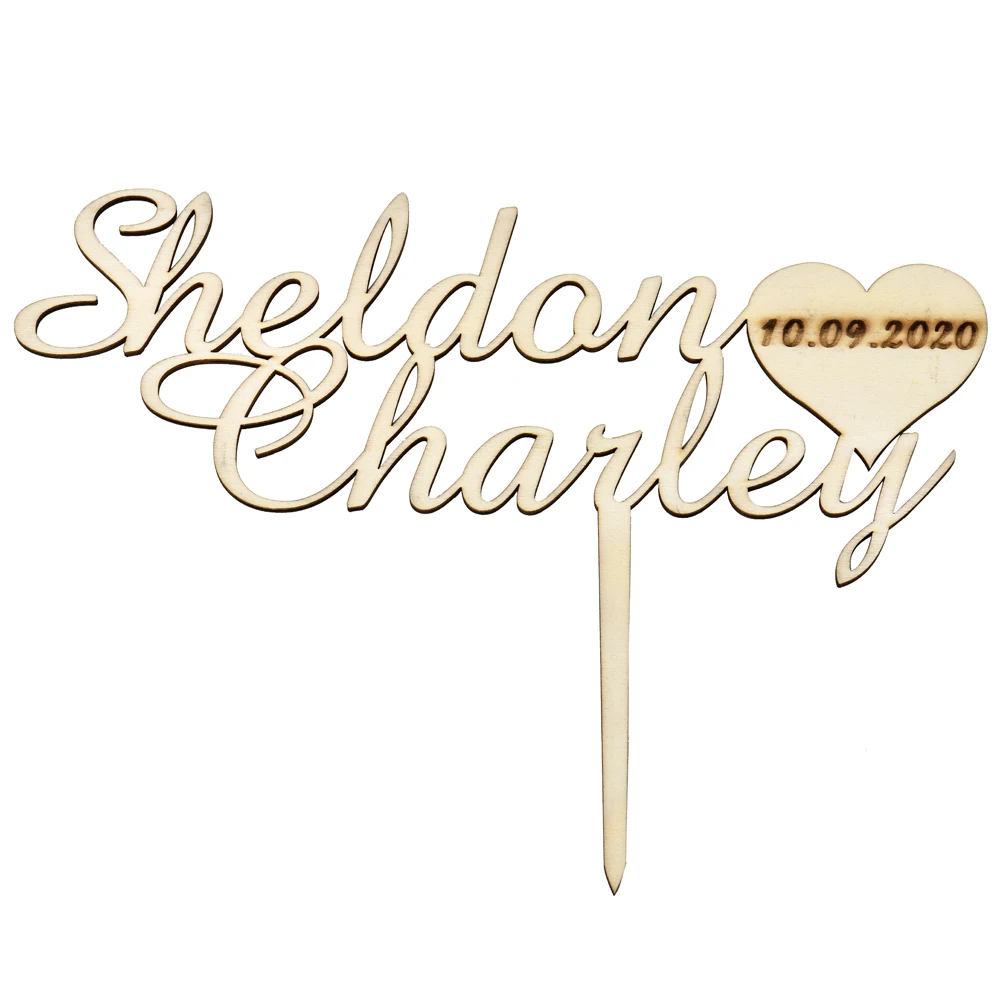 Персонализированный Топпер для свадебного торта с гравировкой акриловый
