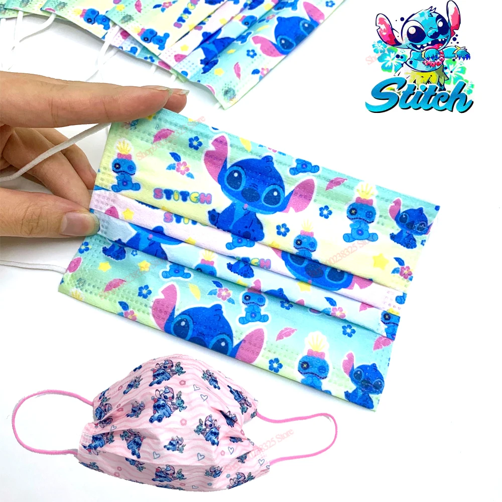 Disney лоли стежка одноразовая маска для лица 3 слоя анти пыльные маски детей