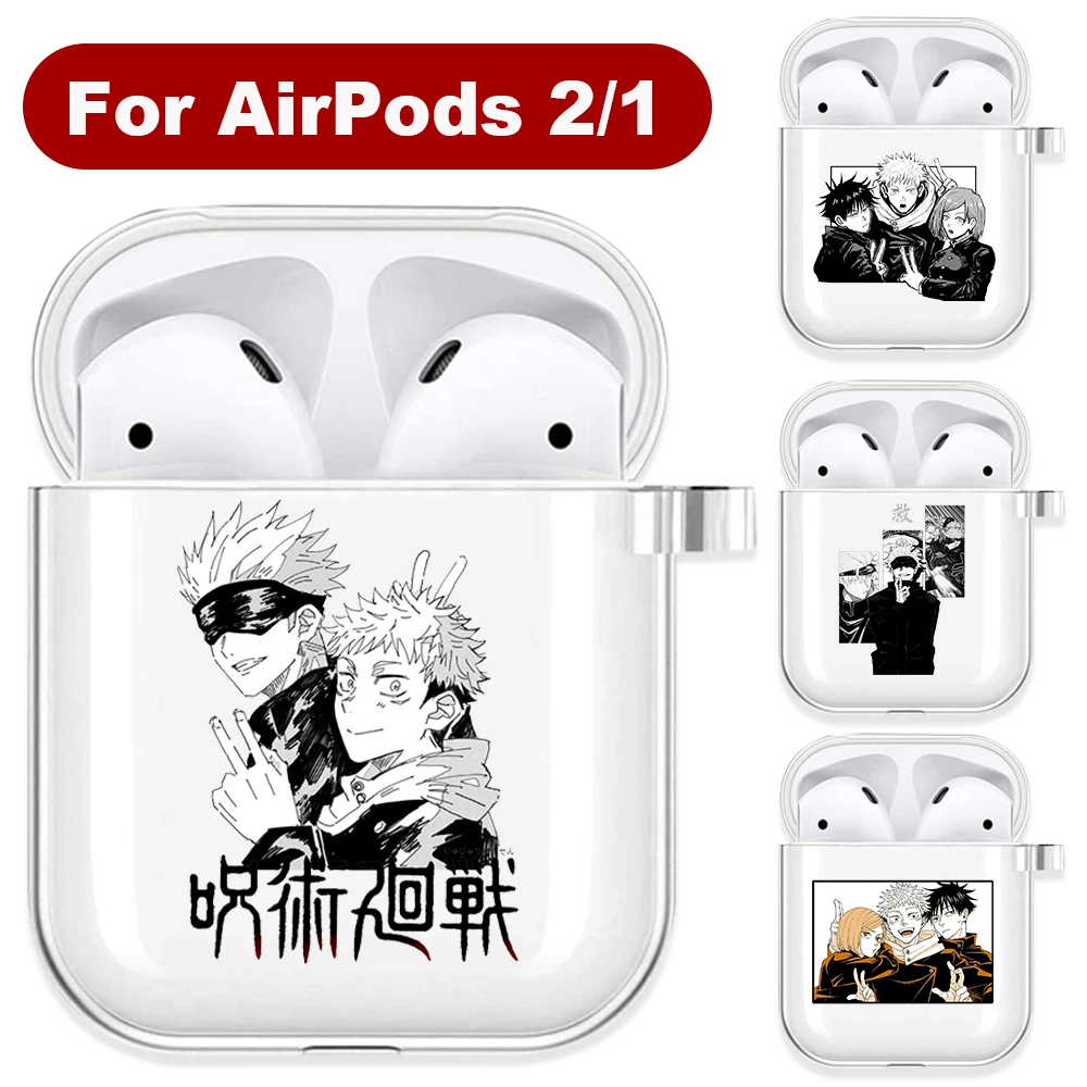 Прозрачный чехол для наушников Airpods 2/1 Япония аниме джудцу Kaisen Gojo Satoru мягкий