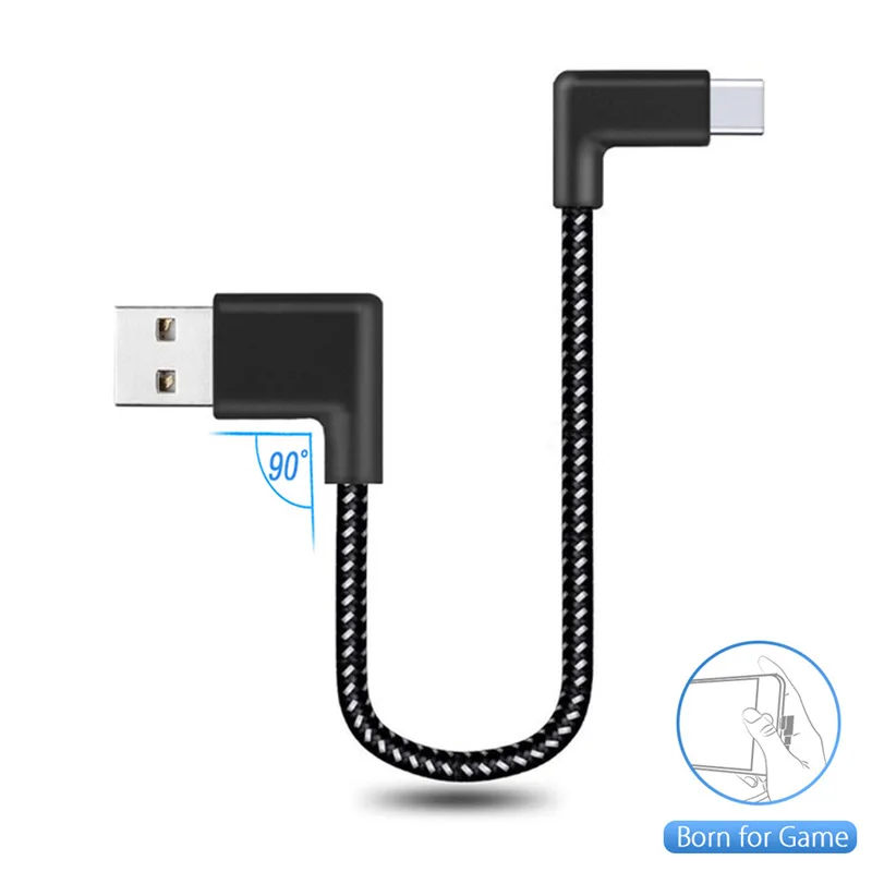 90 градусов l-образный Usb type C кабель для быстрой зарядки 20 см 1 м 2 м 2 м usb-c кабель типо c для игр для samsung Note 10 S10