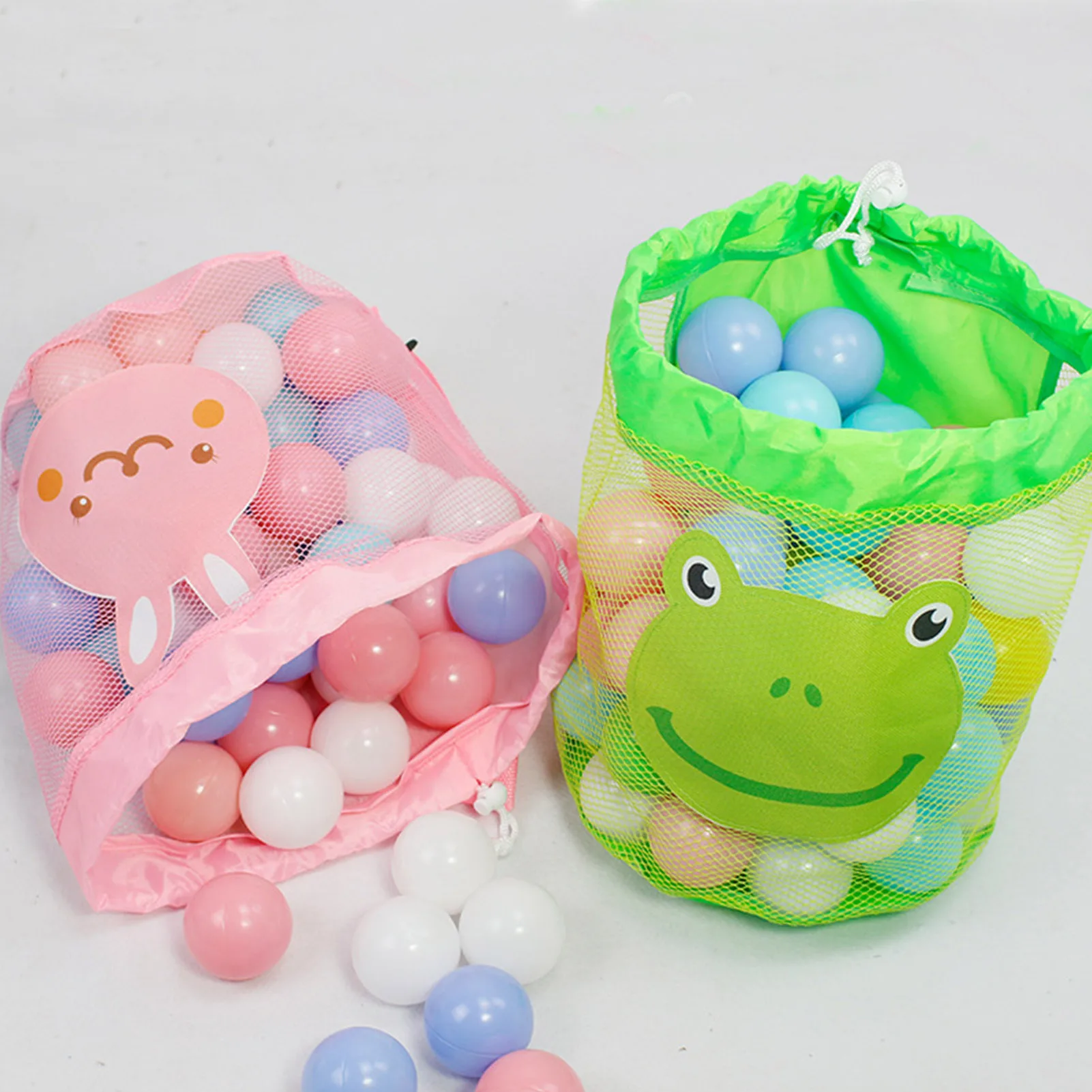 

Kids Beach Bag Foldable Swimming Net Bag Beach Toys Organizer Large Foldable Mesh Sundries Nets Kids Toy Storage Backpack