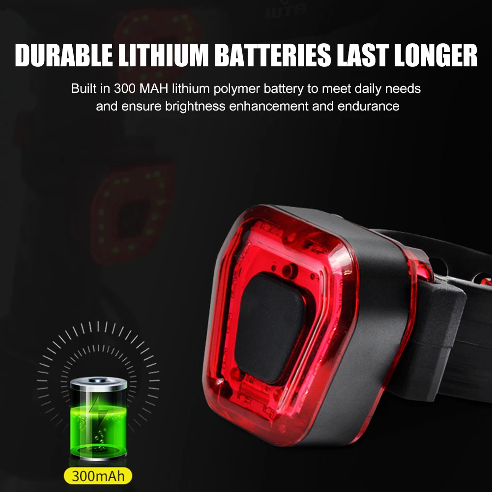 

Bike Bicycle light 14 LED Taillight Rear Tail Safety Warning Cycling Portable Waterproof Light USB Rechargeable Warning Lamp