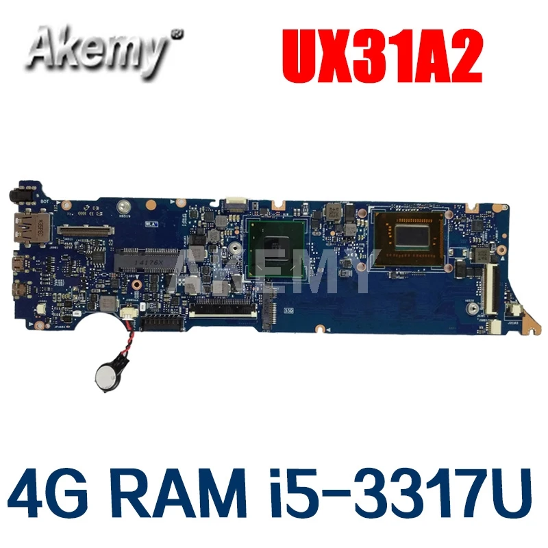 

Amazoon UX31A2 материнская плата для ноутбука Asus UX31A UX31 протестированный Оригинал материнская плата 4G Оперативная память i5-3317U REV4.1
