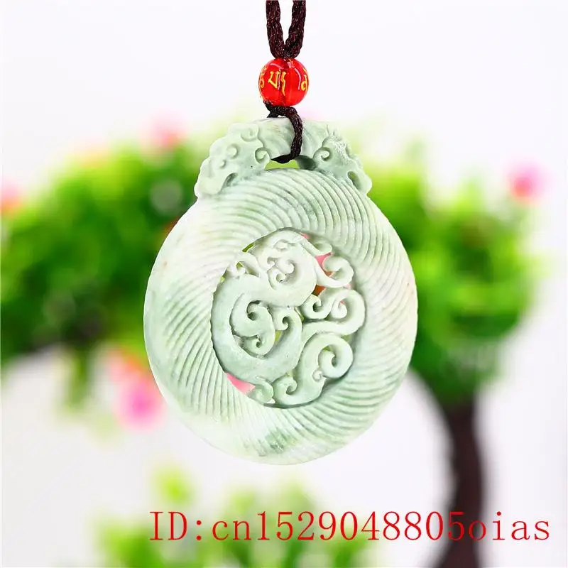 Нефритовый Феникс кулон ожерелье резной Амулет зеленый китайский двусторонний