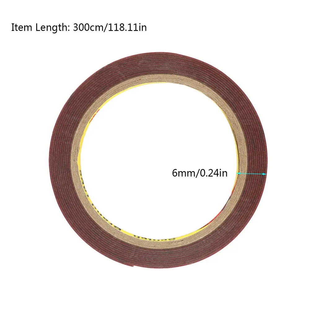 

6mm Useful Deluxe Auto Acrylic Foam Double Sided Attachment Tape Easy liner