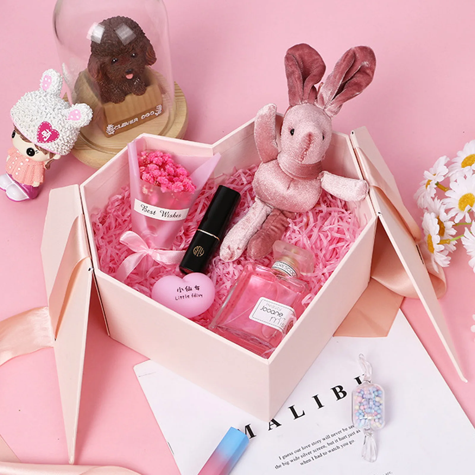 

Behogar Lovely Ribbon Gift Package Heart Shaped Candy Boxes for Wedding Gifts Valentine's Day Birthday Gifts Party Decorations