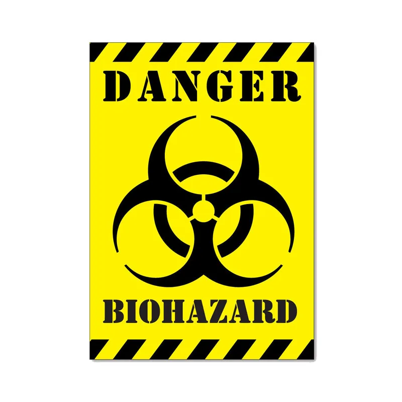 

Waterproof and scratch resistant Car Sticker Funny DANGER BIOHAZARD ZOMBIE Reflective Decal 17cm*12cm