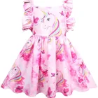 Платье для девочек с радужным единорогом, платья для девочек, платье принцессы для девочек, детская одежда, вечерние платья