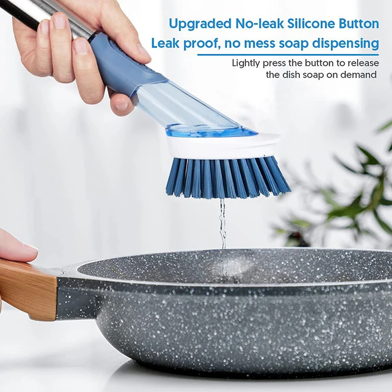 soap dispenser dish brush with removable brush kitchen supplies with stand storage holder for kitchen convenience gadget sets free global shipping