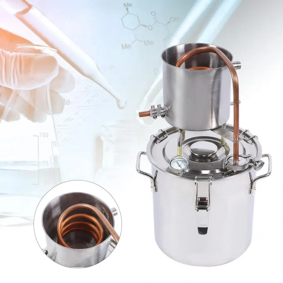 Дистиллятор DIY для дома 12 л медная трубка изготовления спирта воды вина виски