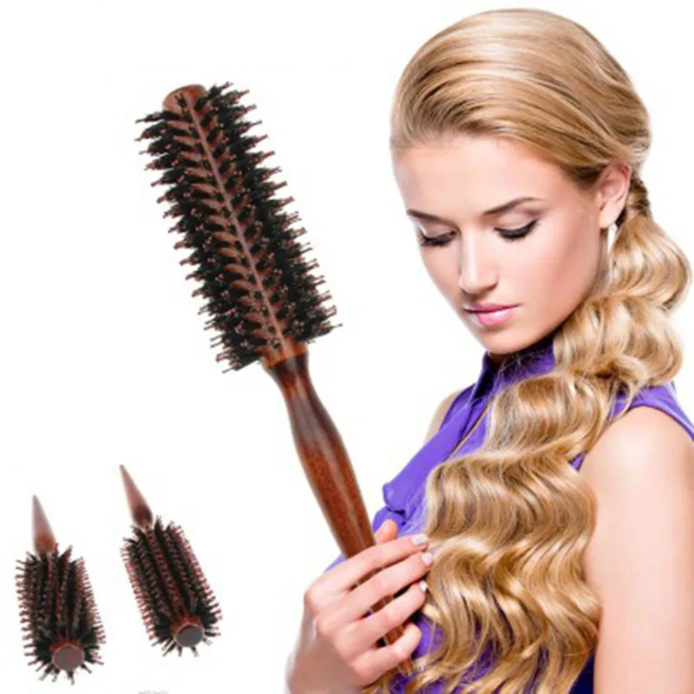 Портативная расческа для волос радиальная натуральная щетина Антистатическая