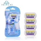 Новый женский ручной нож для бритья IGUETTA, триммер для всего тела, для ног, волос и частных частей, Женская бритва