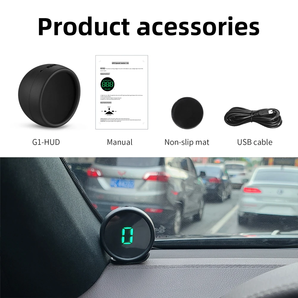 

OBDHUD G1 HUD Car Head up display Speed Projector Overspeed Voltage Security Alarm Universal Car Accessories Driving Computer