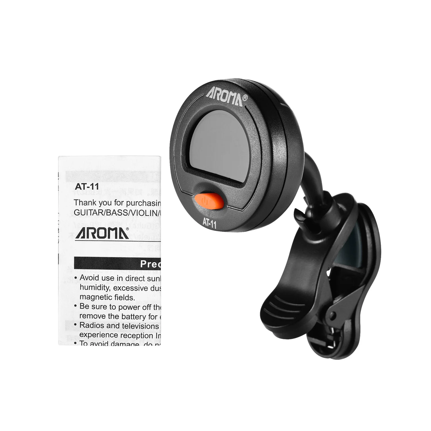 

AROMA AT-11 Clip-on Guitar Tuner Color Screen for Chromatic Guitar Bass Ukulele Violin Guitar accessories & parts