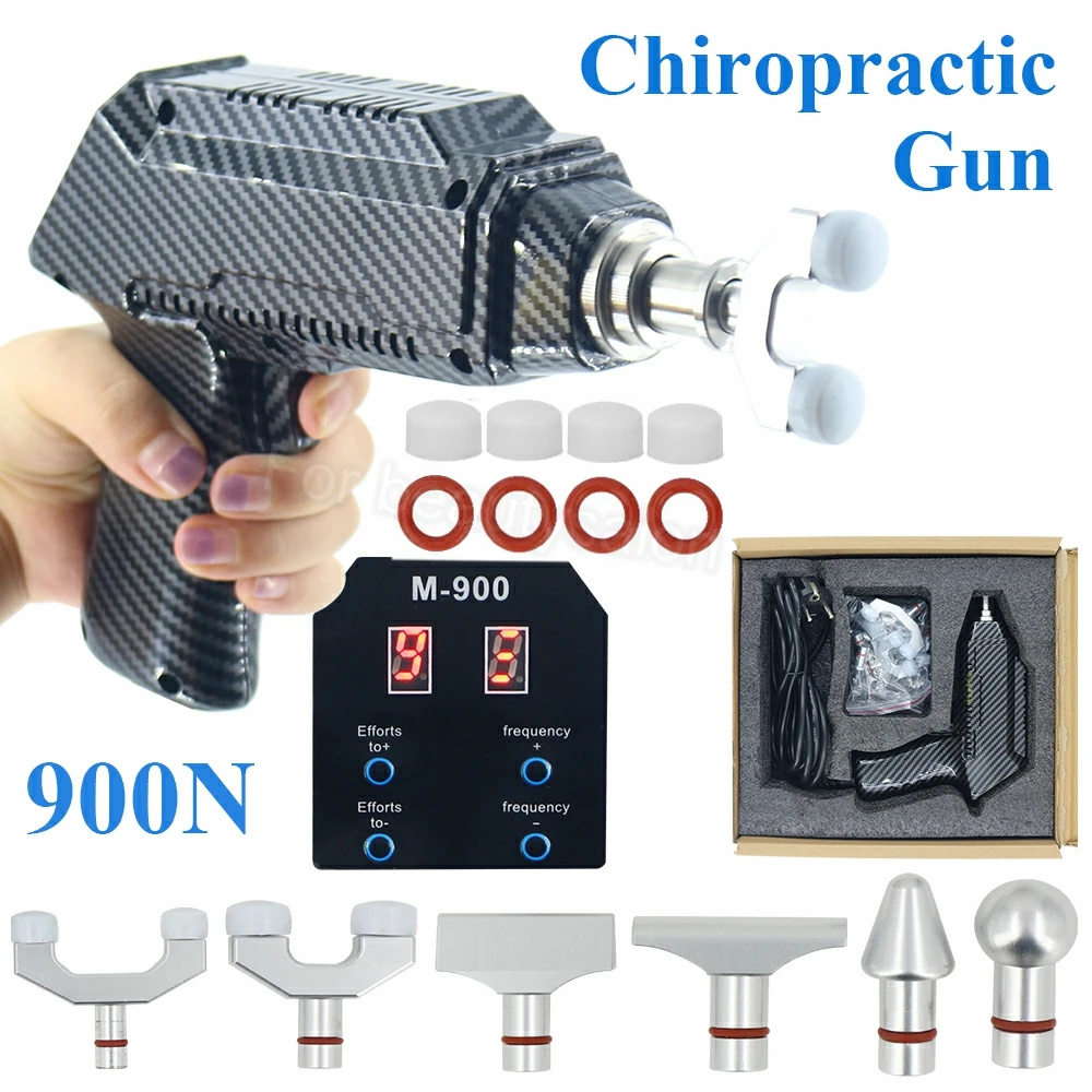 

Electric Chiropractic Adjusting Tool Spine Correction Gun 6 Heads 900N Adjustable Bone Cervical Intensity Therapy Massager New