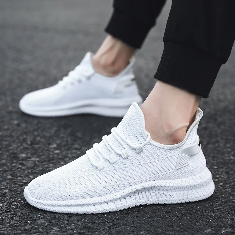 Летающие тканые сетчатые дышащие трендовые кроссовки Удобная спортивная