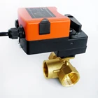 1 дюймовый Электрический пропорционный клапан, 3-ходовой T-образный порт, Электрический регулирующий клапан переменногопостоянного тока 24 В, 0-10 В, модулирующий для регулирования потока или включениявыключения