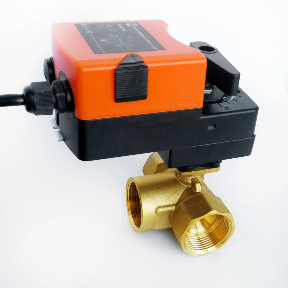 Клапан proprotion 3/4 ''с 3 портами типа T Электрический регулирующий клапан AC/DC24V 0 10 В