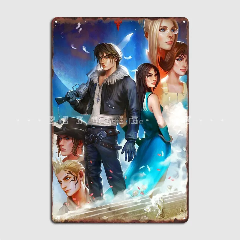 

Final Fantasy 8 Ff8 Cast Art Poster Metal Plaque Cinema Kitchen Bar Cave Decoration Plaques Tin Sign Poster