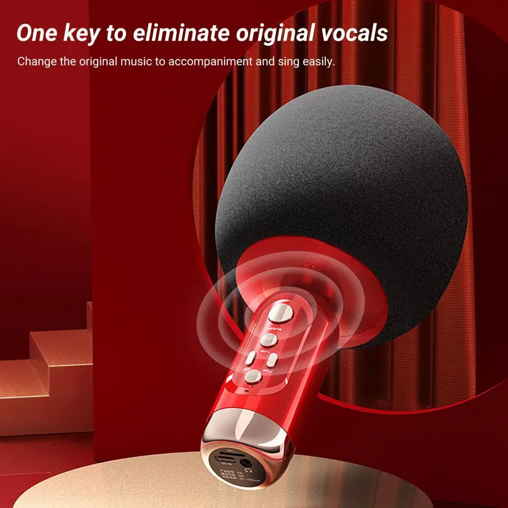 

Wireless Microphone High Fidelity Long Standby Time Sensitive Bluetooth-compatible 5.0 Karaoke Condenser Microphone for Singing
