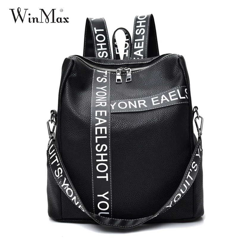 Повседневный Рюкзак женская сумка новинка 2019 Сумка с буквенным принтом Женская