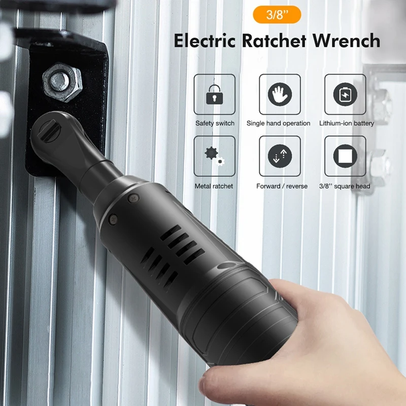 

US Plug,3/8 90 Degree Right-Angled Electric Rechargeable Ratchet Wrench Set