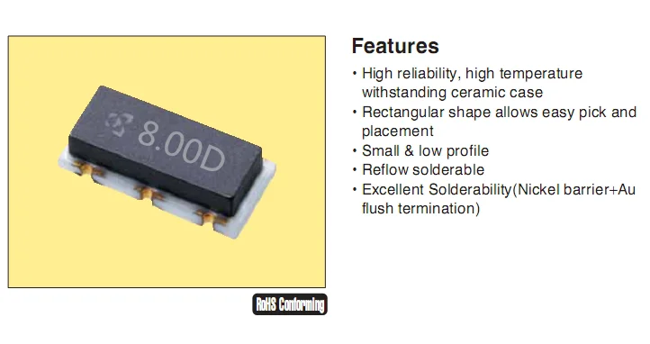 

50PCS/ PBRC8.00HR50X00 8M 8MHZ 8.000MHZ 7*3 SMD 3 feet Tao Zhen imported