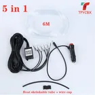 5 в 1 RGB светодиодный автомобильный светильник Интерьер окружающего светильник волоконно-оптический полоски светильник приложение Управление музыкальный плеер 8M волоконно-оптического диапазона автомобильные аксессуары