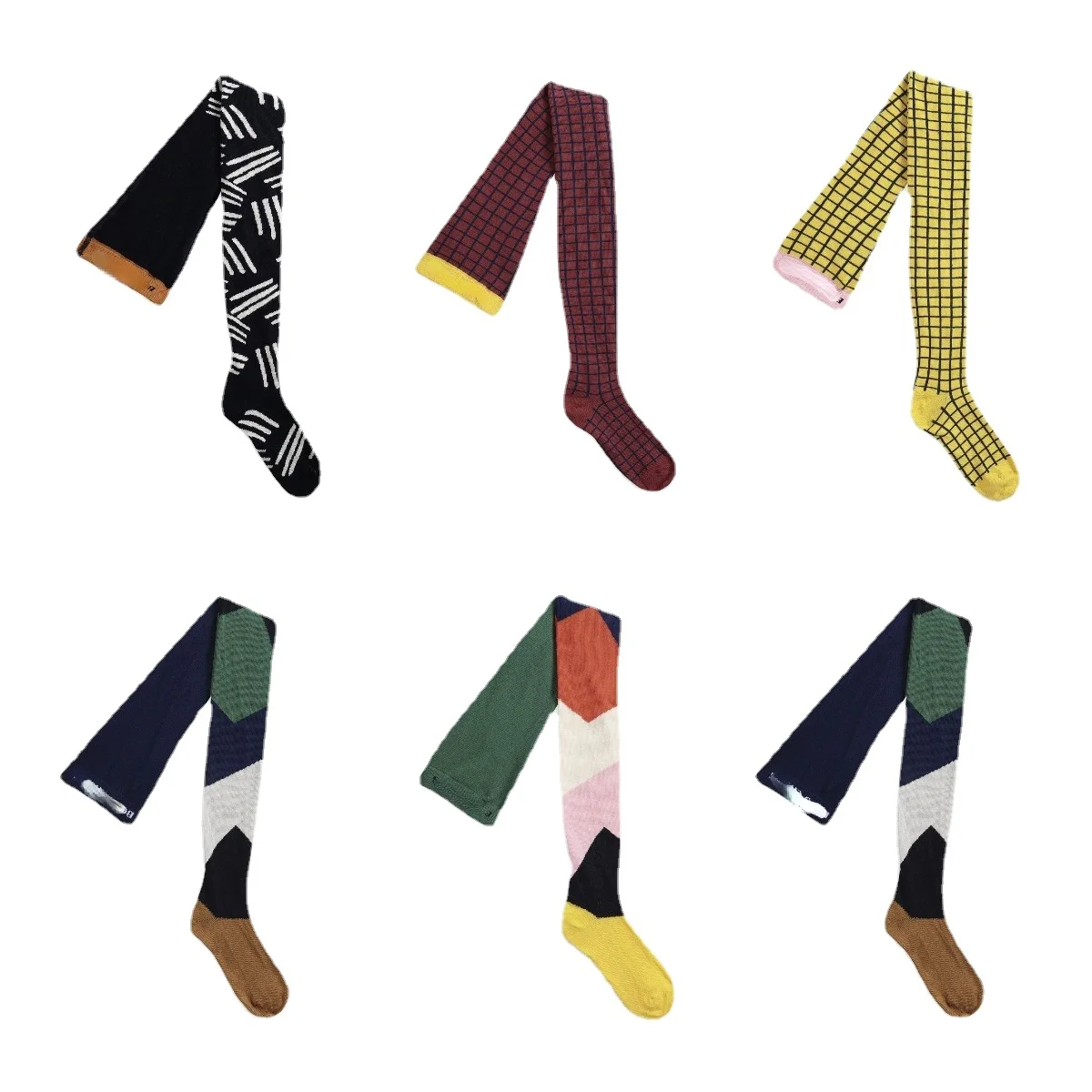 

Pre-sale Children's Long Tube Socks 2021 A/W New Baby Girl Ins Color Matching Princess Style One-piece Socks Bottom Socks