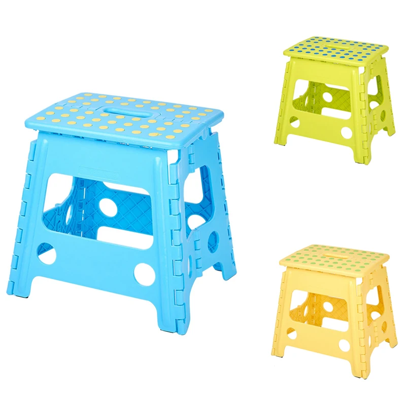 

Folding Step Stool Portable Chair Seat For Home Bathroom Kitchen Garden Camping Kids Handle Portable Folding Stool