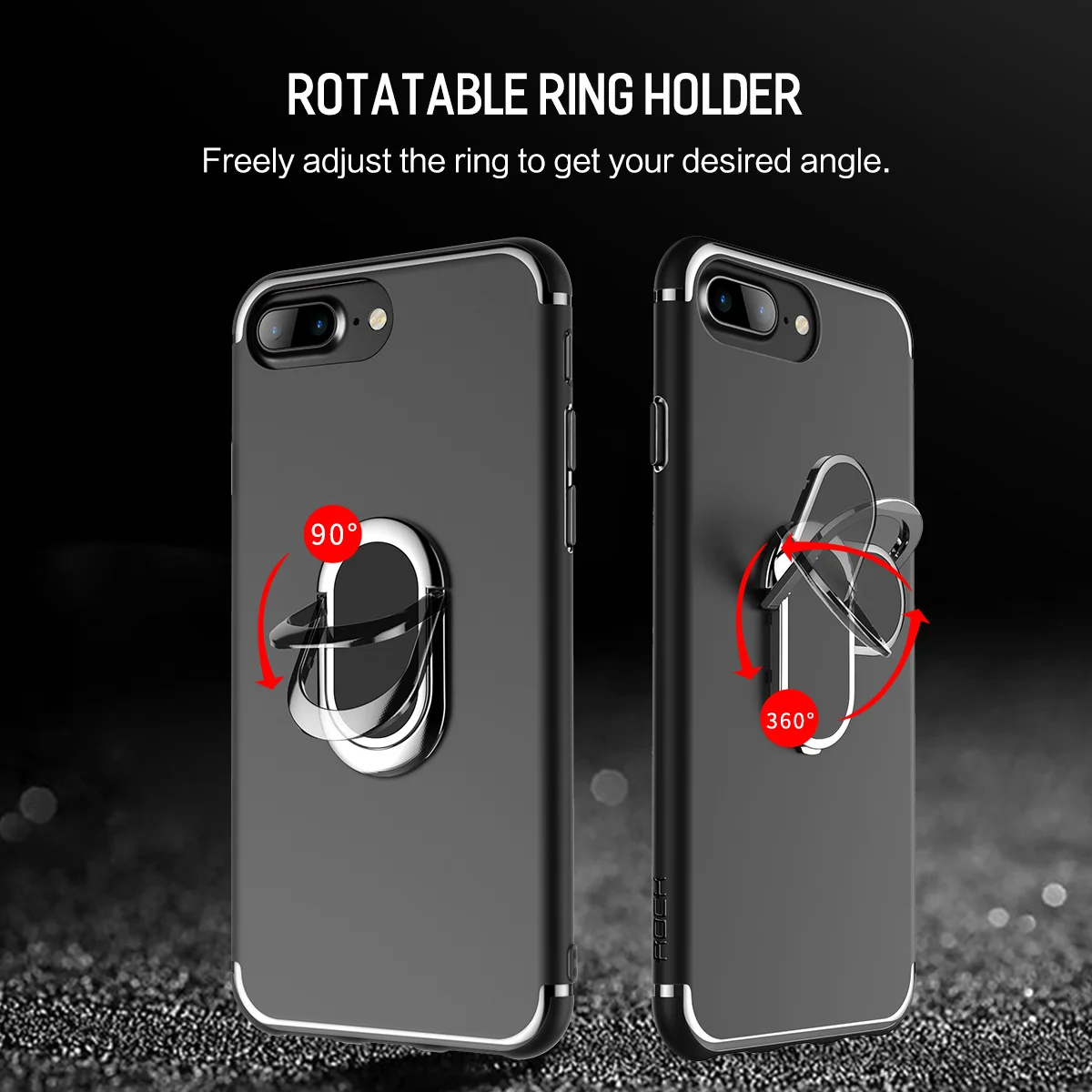 ROCK магнитный автомобильный держатель мягкий чехол из ТПУ с кольцом-подставкой