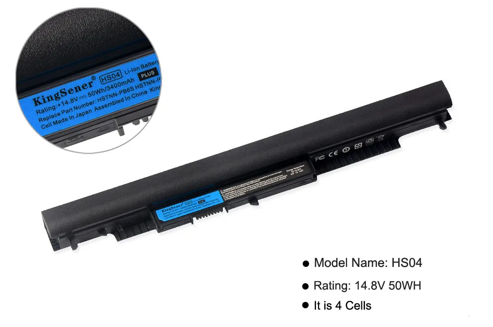 KingSener HS04 ноутбук Батарея для hp павильон 14-ac0XX 15-ac121dx 255 245 250 G4 240 HSTNN-LB6U HSTNN-PB6T/PB6S HSTNN-LB6V - Цвет: HS04 50WH  3400mAh