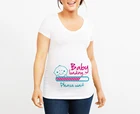 Женские топы для беременных с коротким рукавом и мультяшным принтом, футболка, Одежда для беременных женщин, ребенок, сейчас загрузка, пожалуйста, подождите, беременность