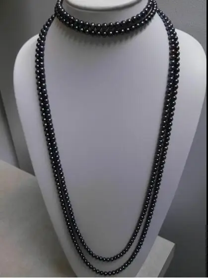 Ожерелье из жемчуга женское, ювелирное изделие из натурального пресноводного жемчуга 50 '100' 255 см 5-6 мм 6-7 мм черного цвета, классический подарок