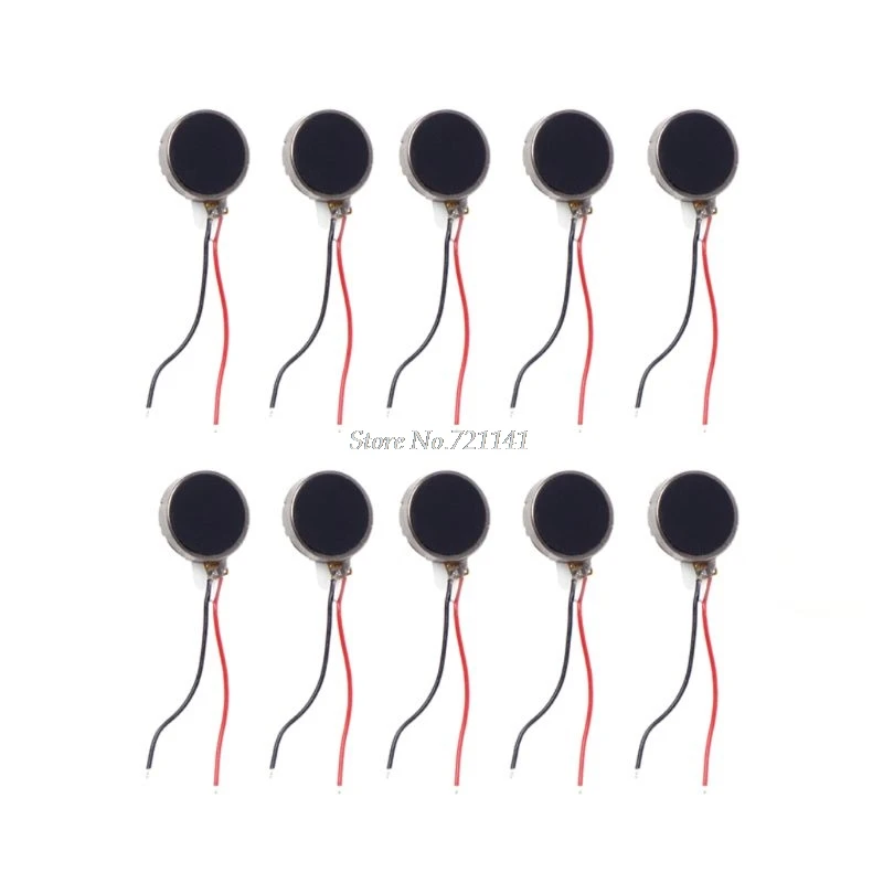10 шт. Вибрационный двигатель Micro DC 10*30 DC3V 60 мА 10000 об/мин 1030 плоский вибрирующий с