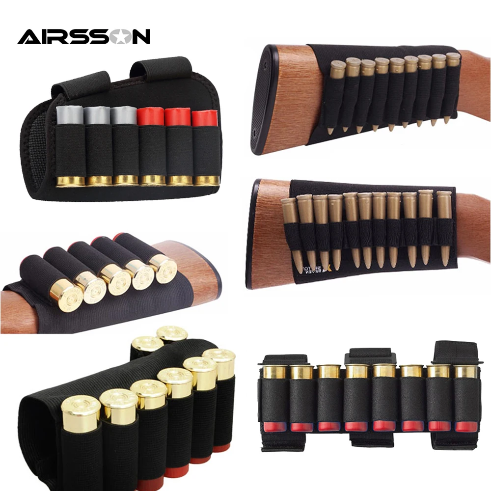 

1000D Nylon Bullet Bag Outdoor Buttstock Hunting Ammo Pouch Tactical Military Airsoft Shell Holder Gun Accessories Cartridges