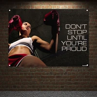 dont stop until youre proud gym decor flags workout bodybuilding banners boxer inspirational poster wall art canvas painting