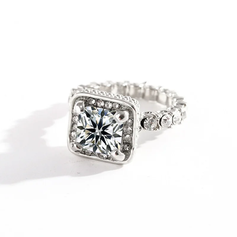 

Mifeiya Hot Sale Shiny Sparkling Cubic Zircon Crystal Silver Color Female Alloy Ring for Women Party Wedding Jewelry Size 5-12