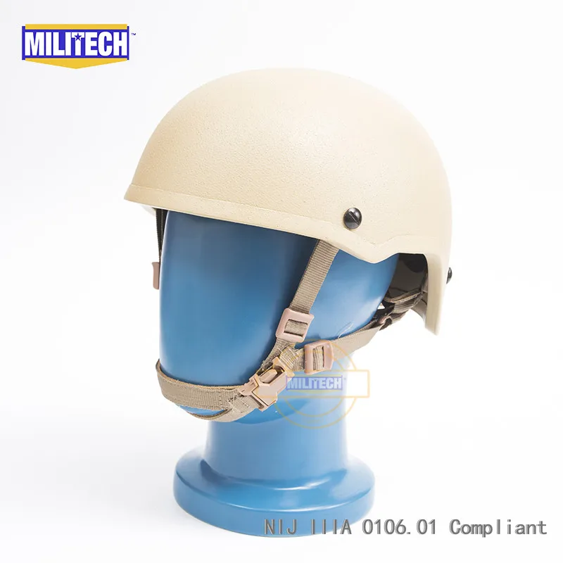 MILITECH Bulletproof Helmet DE Size M/L NIJ Level IIIA 3A FAST Infantry High Cut Aramid Ballistic Helmet With 5 Years Warranty