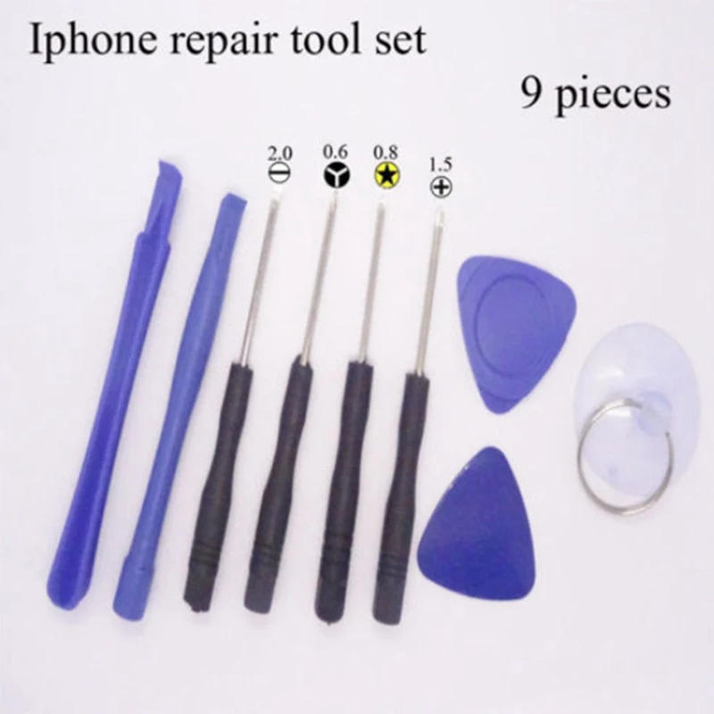 

9Pcs/set Tools Mobile Cell Phone Opening Pry Repair Tool Kit Screwdrivers Disassembly For Iphone 7 7plus 8 Repair Tool Set