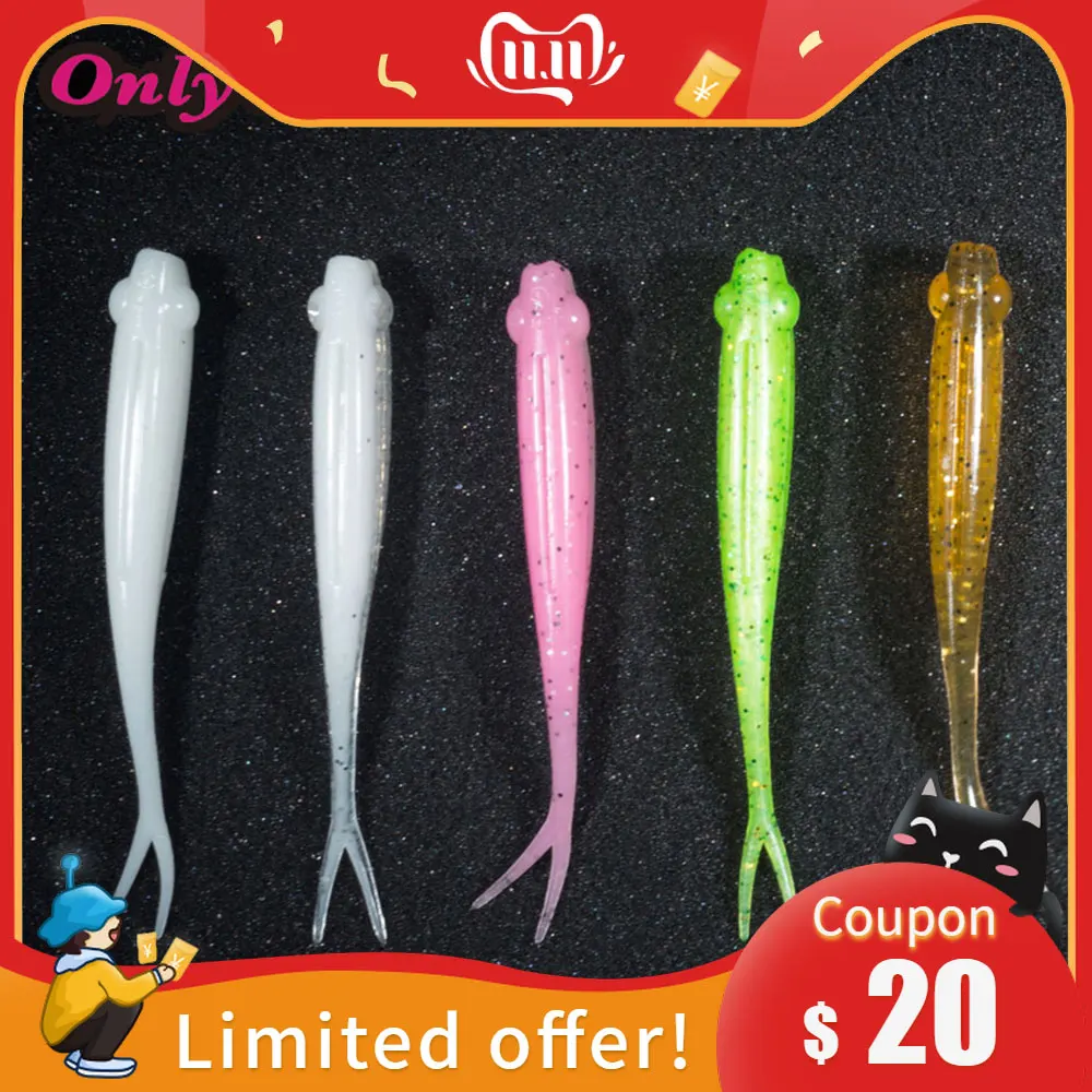 Рыболовная Мягкая приманка искусственная вилка tail shad 7 см 1 8 г pescar leurre 20 шт./пакет с