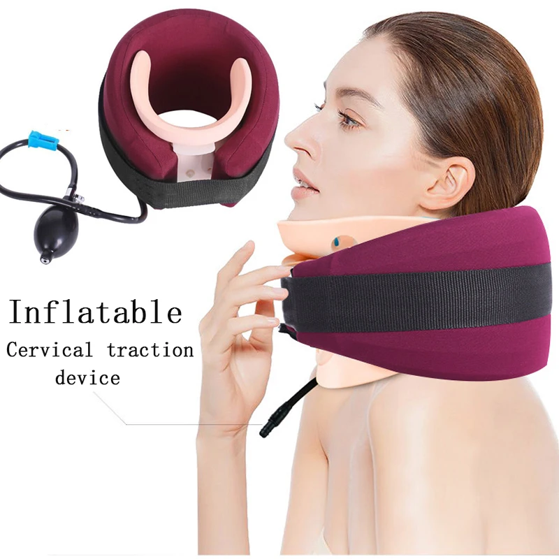 

Inflatable Neck Brace Cervical Spine Traction Stretch Massage Neck Collar Neck Support U-Shape Posture Correction Brace Soft