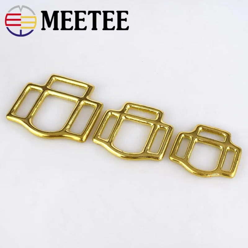 Meetee 2/8 шт. сумки из чистой меди пряжка с Трехходовой латунной пряжкой кожаный